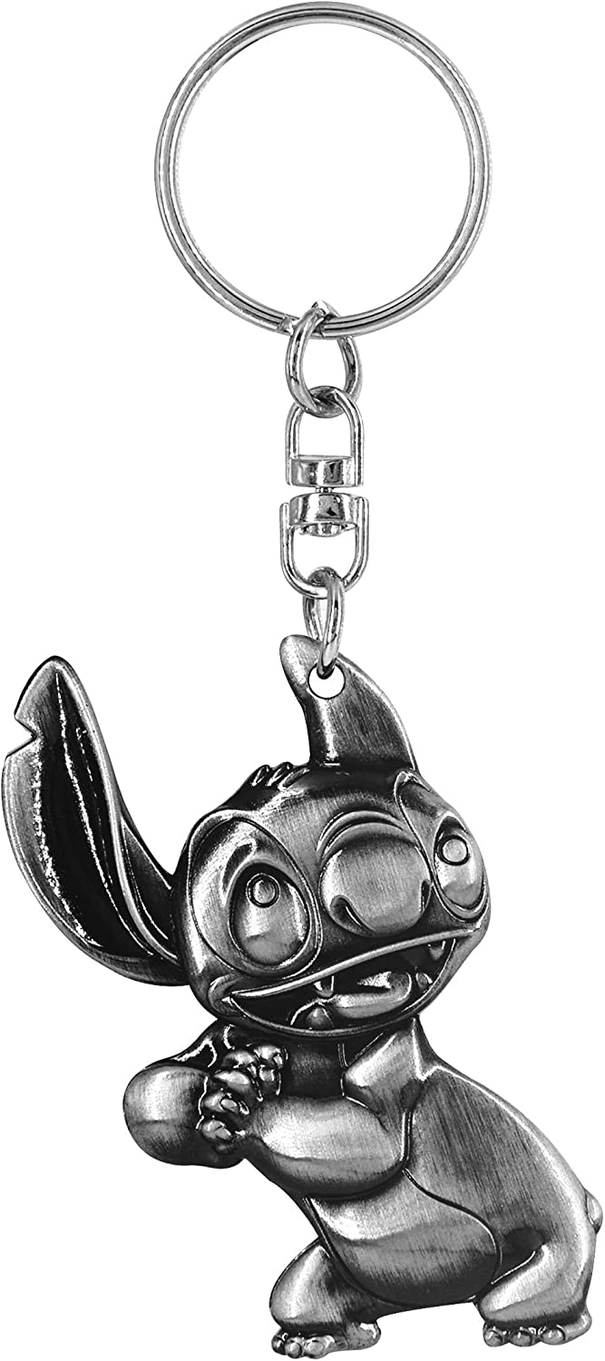 Disney Stitch Pewter Key Ring Silver, 3"