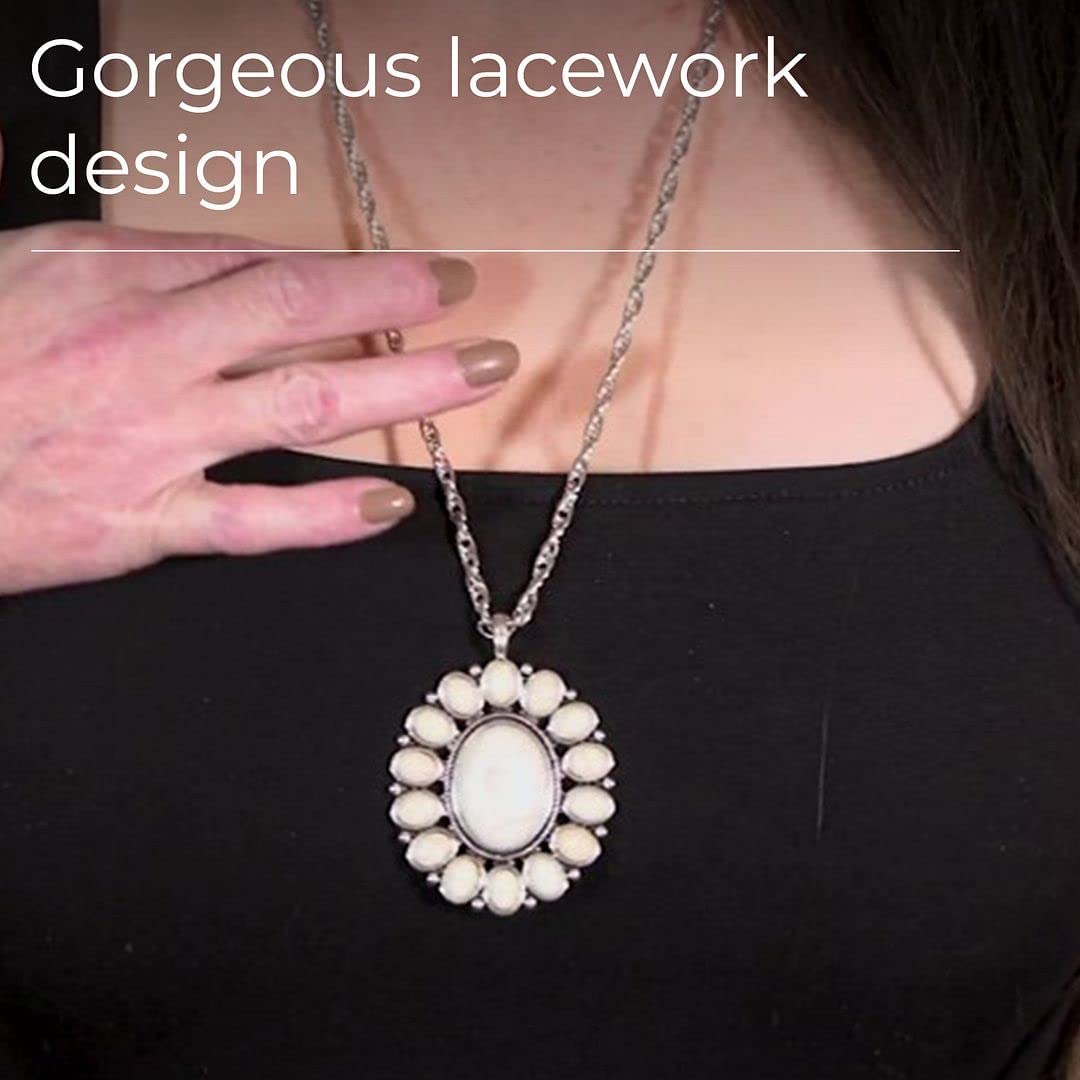 Shop LC Howlite Costume Jewelry Set - Pink, Yellow, Blue, Green & White Western Jewelry for Women - Turquoise Inspired Necklace, Earrings & Cuff Bracelet Set - Southwestern Chunky Statement Necklace