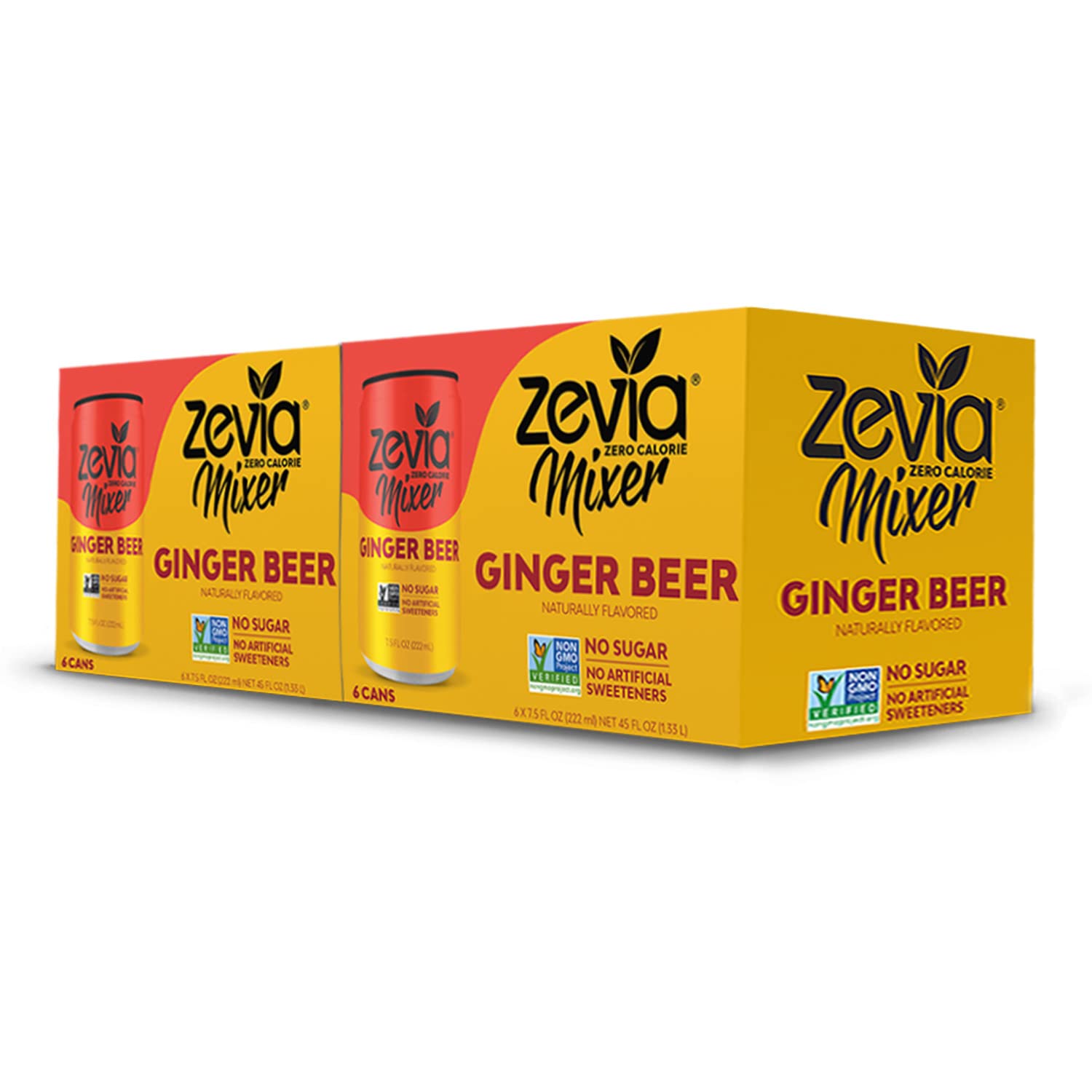 Zevia Zero Calorie Mixer， Ginger Beer， 7.5 Ounce Cans (Pack of 12)