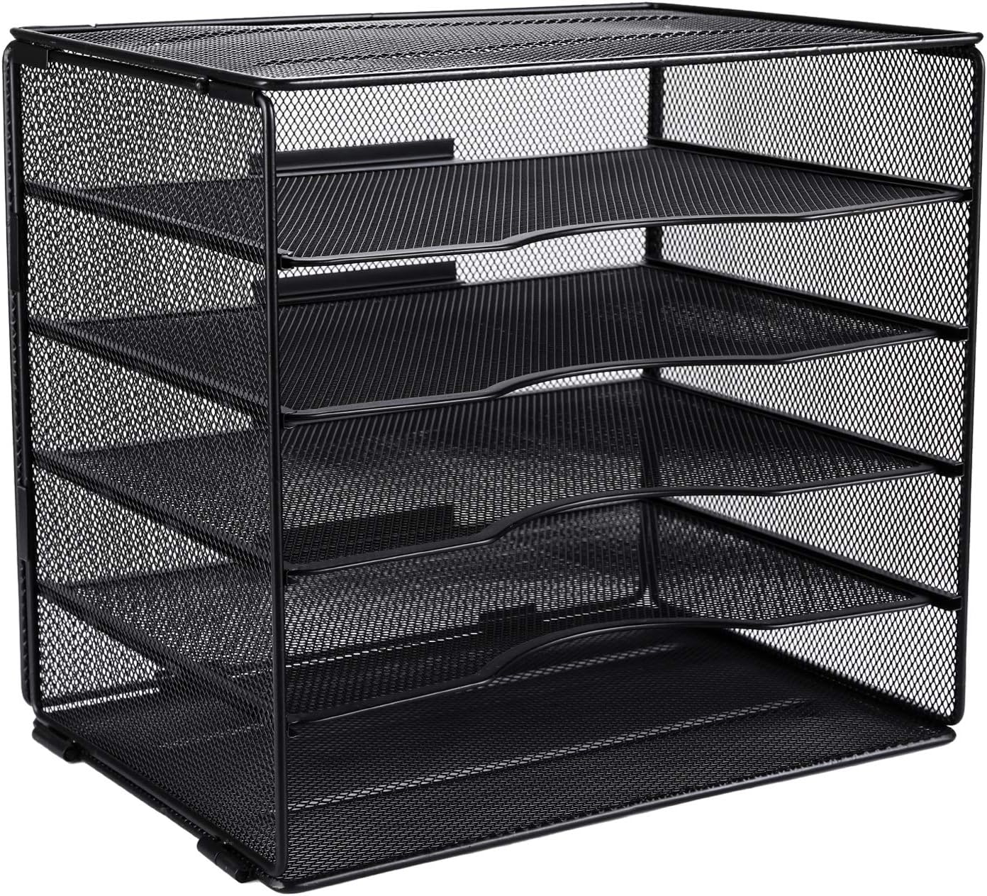 EasyPAG Desk Organizers and Accessories 5 Slot Desktop File Organizer Letter Sorter Literature Paper Tray | Screws Free Design,Black