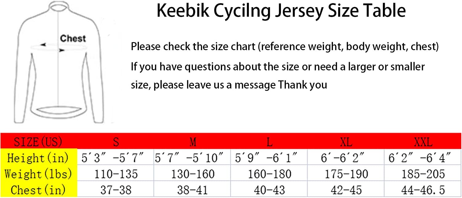 Keebik Men's Cycling Tops Bike Clothing Long Sleeve Biking Shirts Full Zipper Bicycle Jacket with Pockets