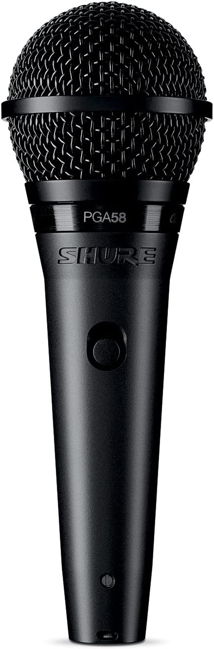 Shure PGA58 Dynamic Microphone - Handheld Mic for Vocals with Cardioid Pick-up Pattern， Discrete On/Off Switch， Stand Adapter and Zipper Pouch (PGA58-XLR)