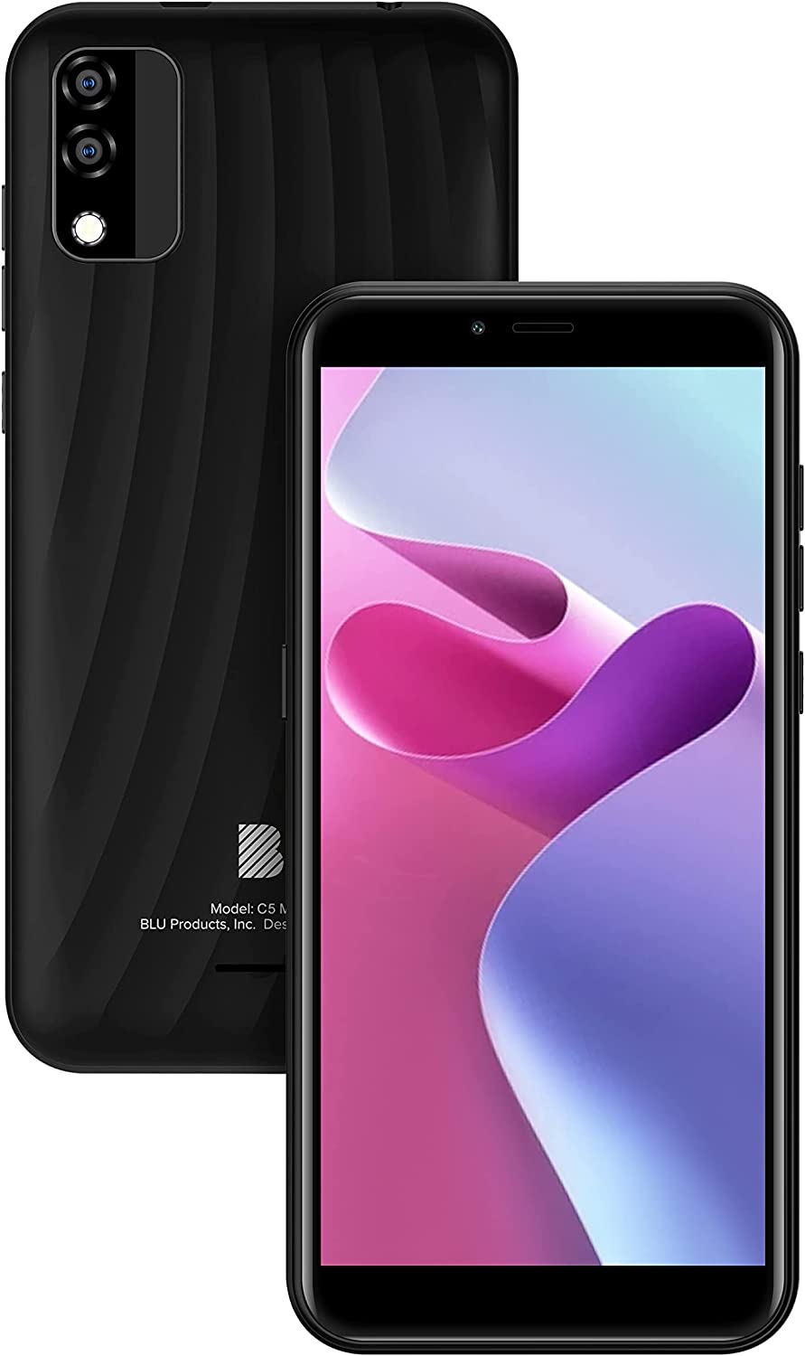 BLU C5 Max | 2022 | Long Lasting Battery | Unlocked | 5.7” HD+ Display | 16GB | 5MP Camera | US Warranty (Black)