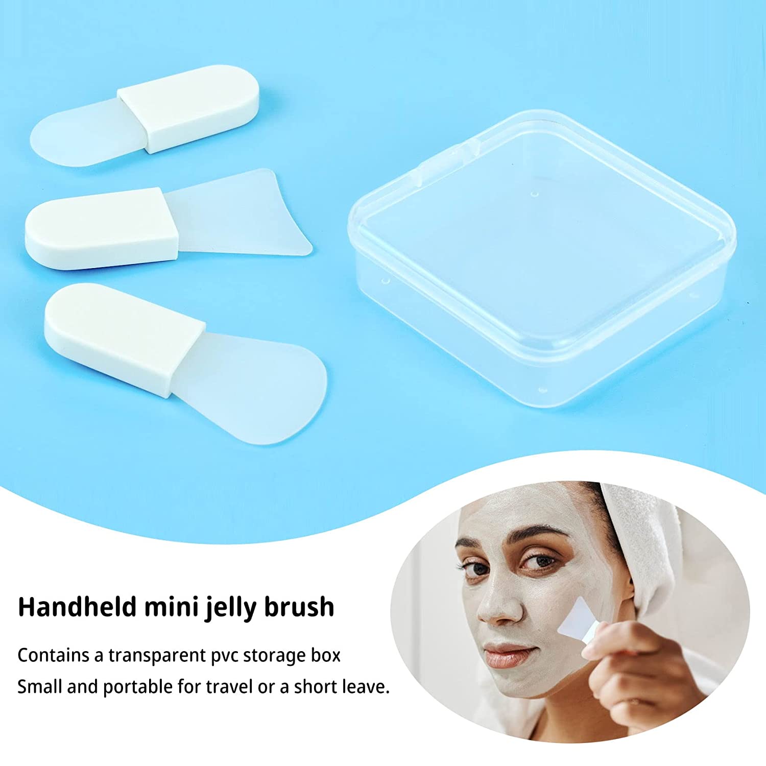 Face Mask Applicator Brushes Silicone Face Mask Brush Mini Makeup Spatula Portable Face Beauty Tools Set of 3
