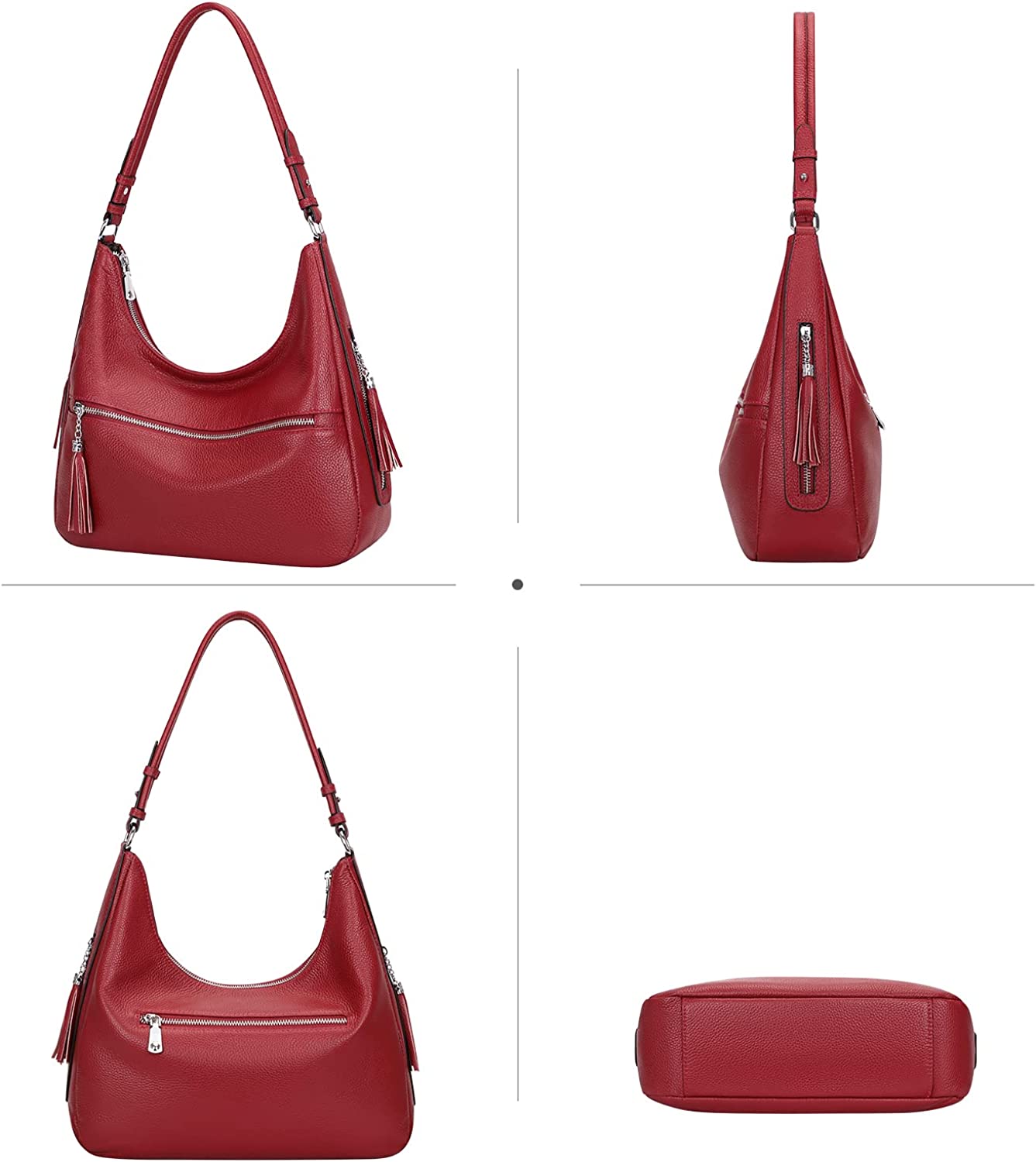 Over Earth Womens Handbags Soft Leather Hobo Shoulder Bag Ladies Crossbody Tote Purses with Tassel