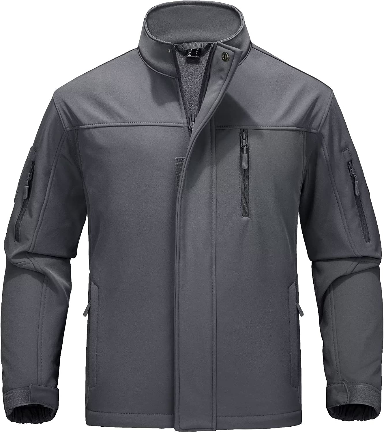 MAGCOMSEN Men's Tactical Jacket Water Resistant 6 Pockets Softshell Fleece Lining Hiking Winter Jacket Windbreaker Outwear