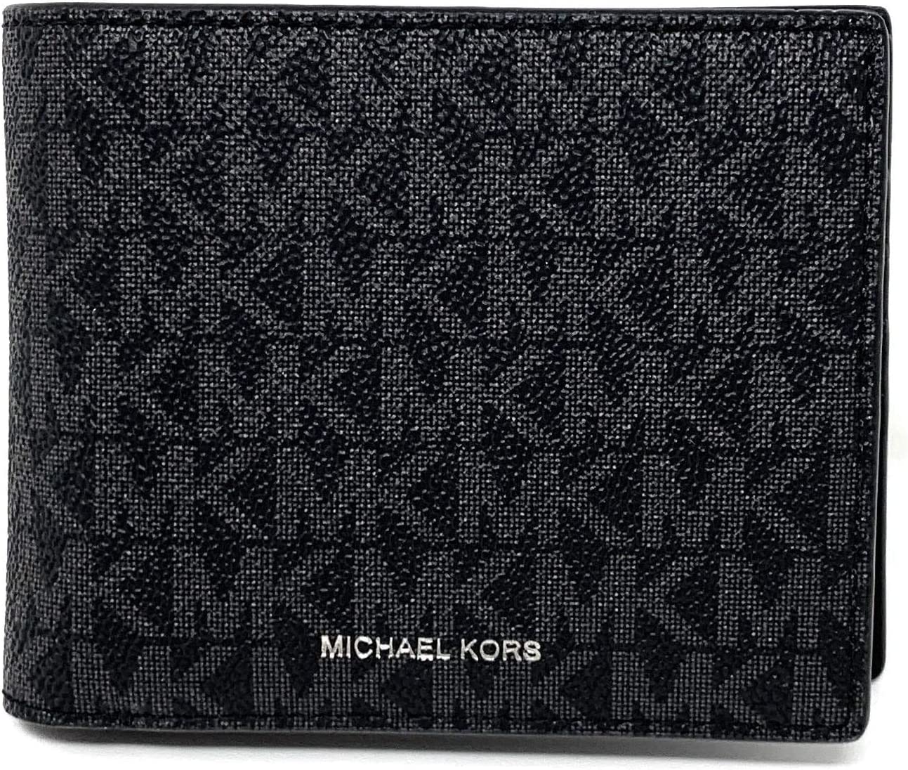 Michael Kors Men's Cooper Billfold with Passcase Wallet (Black PVC)