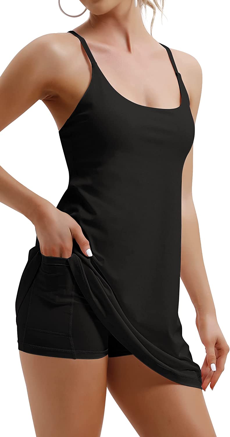 IUGA Women Tennis Dress Workout Dress Exercise Dress with Built-in Bras & Shorts Golf Athletic Dresses for Women