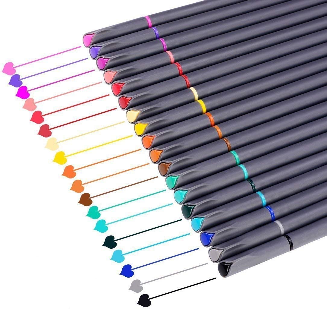 iBayam Journal Planner Pens Colored Pens Fine Point Markers Fine Tip Drawing Pens Fineliner Pen for Journaling Writing Note Taking Calendar Coloring Art Office Back to School Supplies, 18 Count
