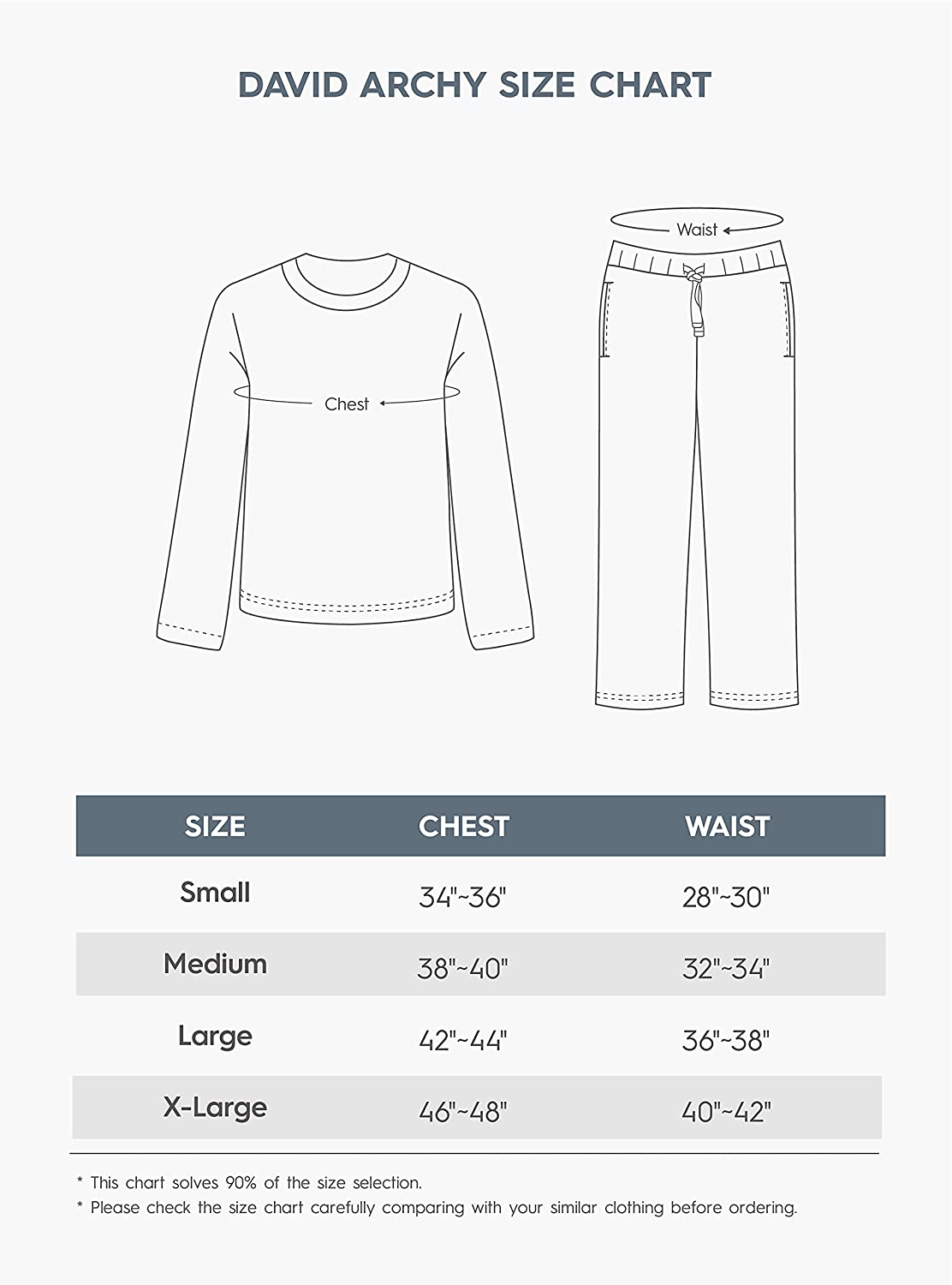 DAVID ARCHY Men's Plush Fleece Sleepwear Warm Cozy Long Sleeve Top & Bottom Pajama Set Nightwear