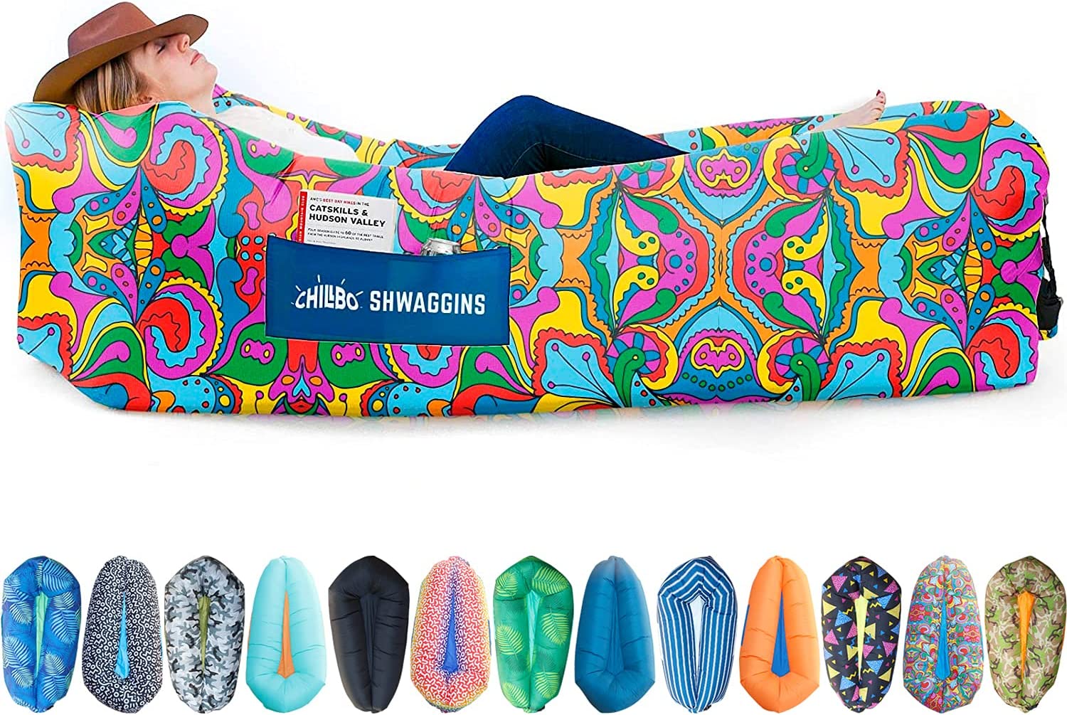 Chillbo Shwaggins Inflatable Couch – Cool Inflatable Chair. Upgrade Your Camping Accessories. Easy Setup is Perfect for Hiking Gear, Beach Chair and Music Festivals.