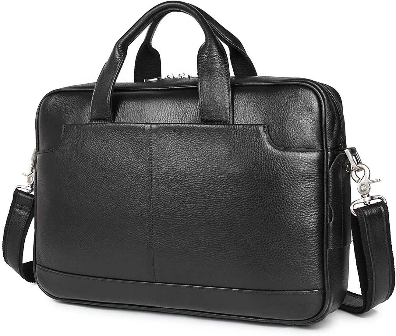 Augus Leather Laptop Briefcase for Men,Waterproof Travel Messenger Duffle Bags 15.6 Inch Laptop Bag