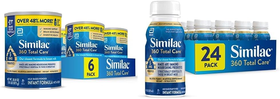 Similac 360 Total Care Infant Formula, with 5 HMO Prebiotics, Our Closest Formula to Breast Milk & 360 Total Care Infant Formula, with 5 HMO Prebiotics, Our Closest Formula to Breast Milk