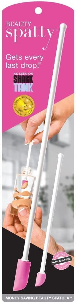 Spatty Daddy Makeup Spatula Set (6 and 12 Inch Pink) Shark Tank Mom Made to Scrape Last Drop of Beauty Products, Foundation, Good Gifts for Women, Teen, Grandma, Mom Stocking Stuffers Under 10 Dollars