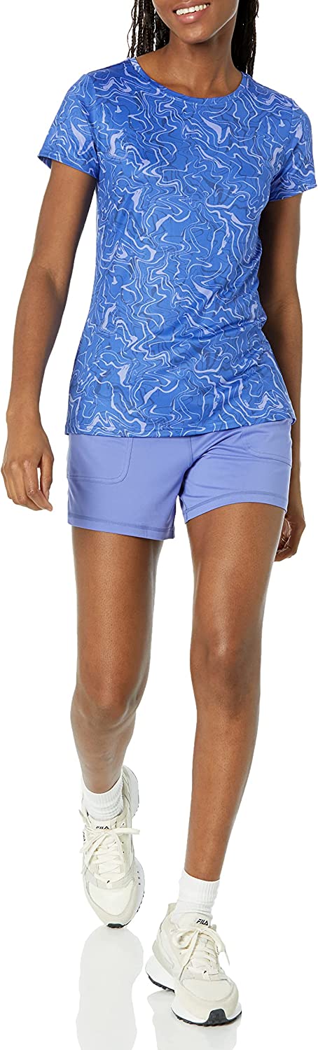 Amazon Essentials Women's Tech Stretch Short-Sleeve Crewneck T-Shirt (Available in Plus Size), Multipacks