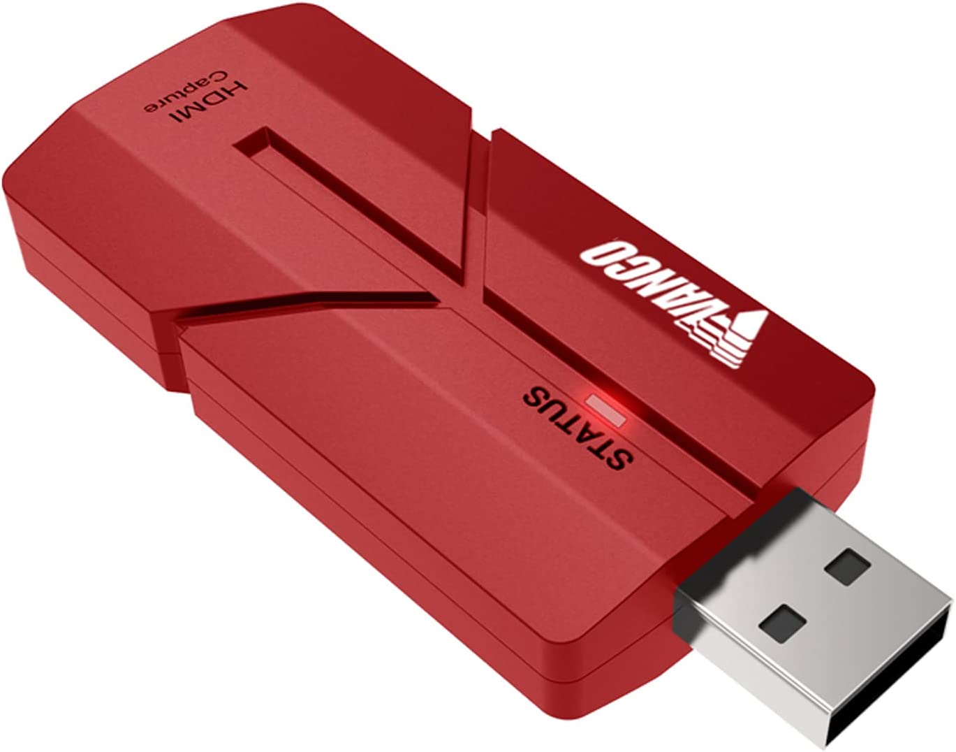 Vanco HDMI to USB 4K Capture Card- Compact and Portable Video Capture Device for Gamers, Streamers, and Content Creators - Red
