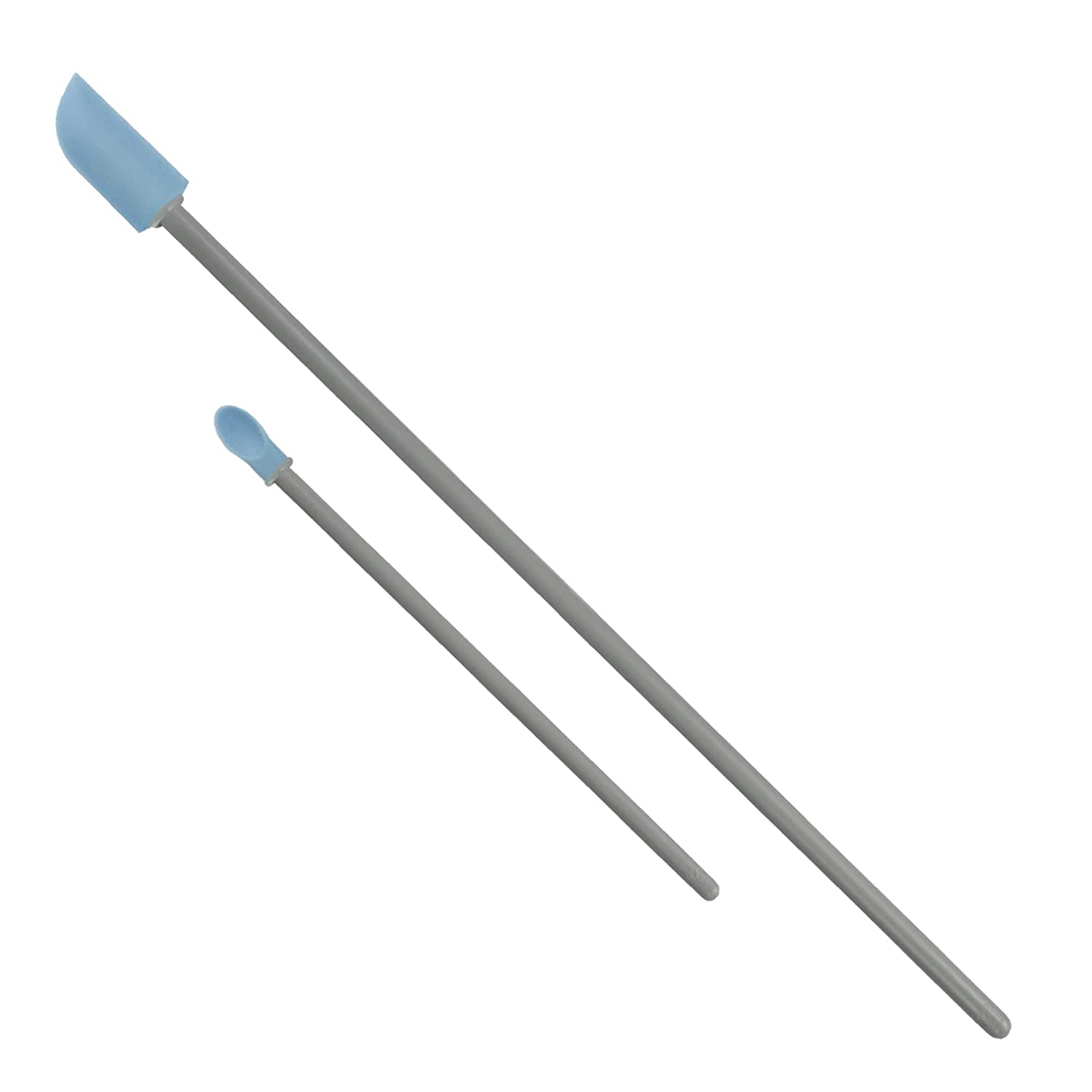 S&T INC. Makeup Spatula and Spoon, Large Cosmetic Spatula and Mini Spoon for Skin Care, 2 Piece Set, Blue/Gray