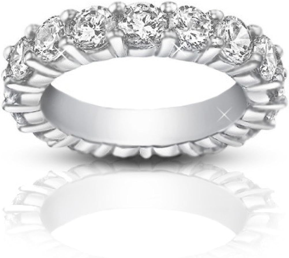 Madina Jewelry 4.00 ct Ladies Round Cut Diamond Eternity Wedding Band Ring in Platinum