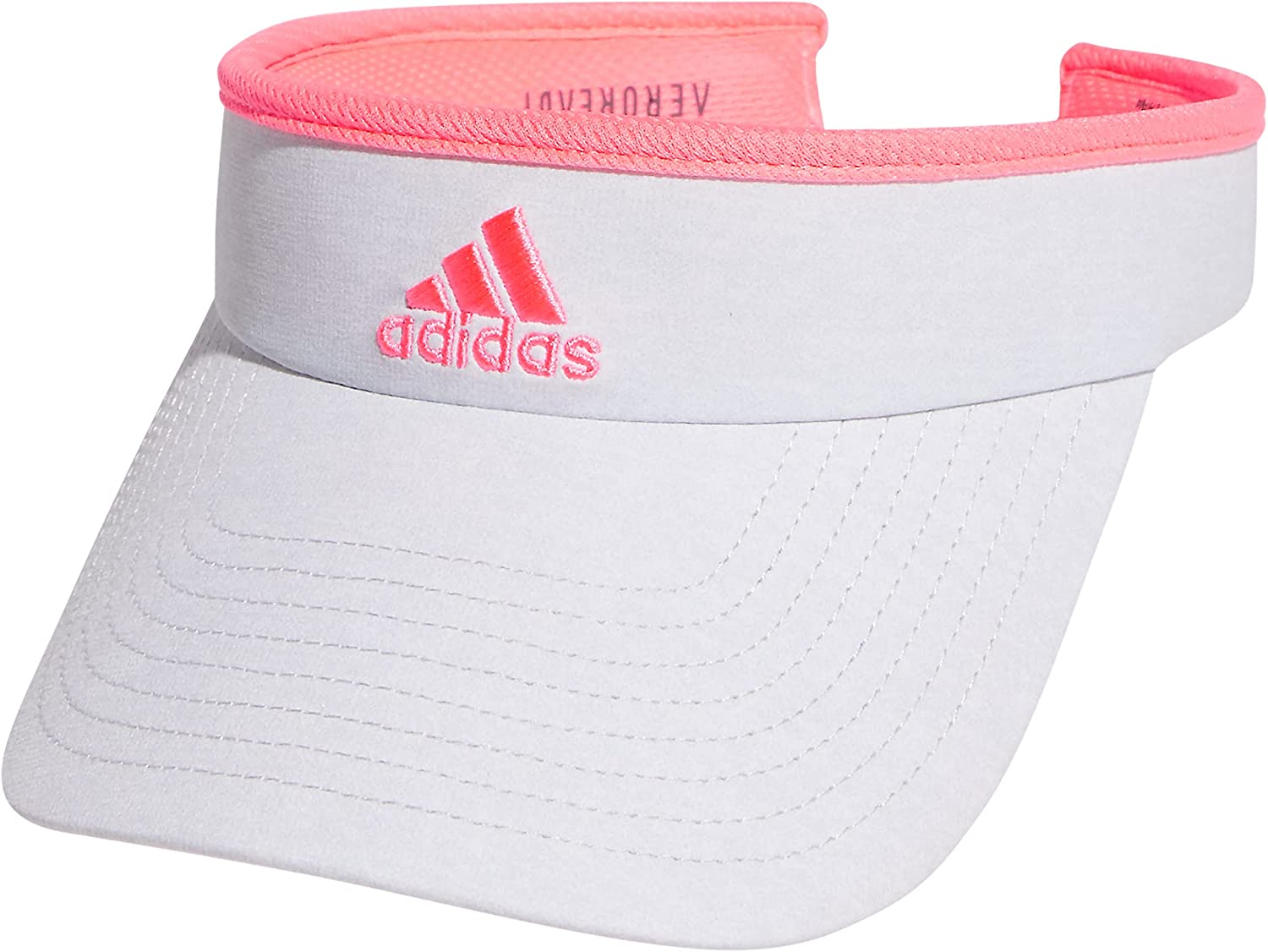 adidas womens Match visors headwear, Jersey Hats White/Acid Red, One Size US