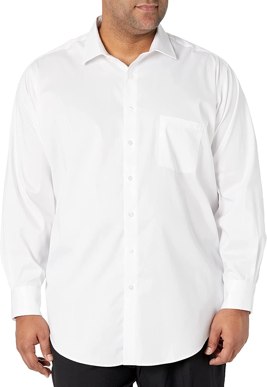 Van Heusen Men's Big Fit Dress Shirt Ultra Wrinkle Free Flex Collar Stretch (Big and Tall)