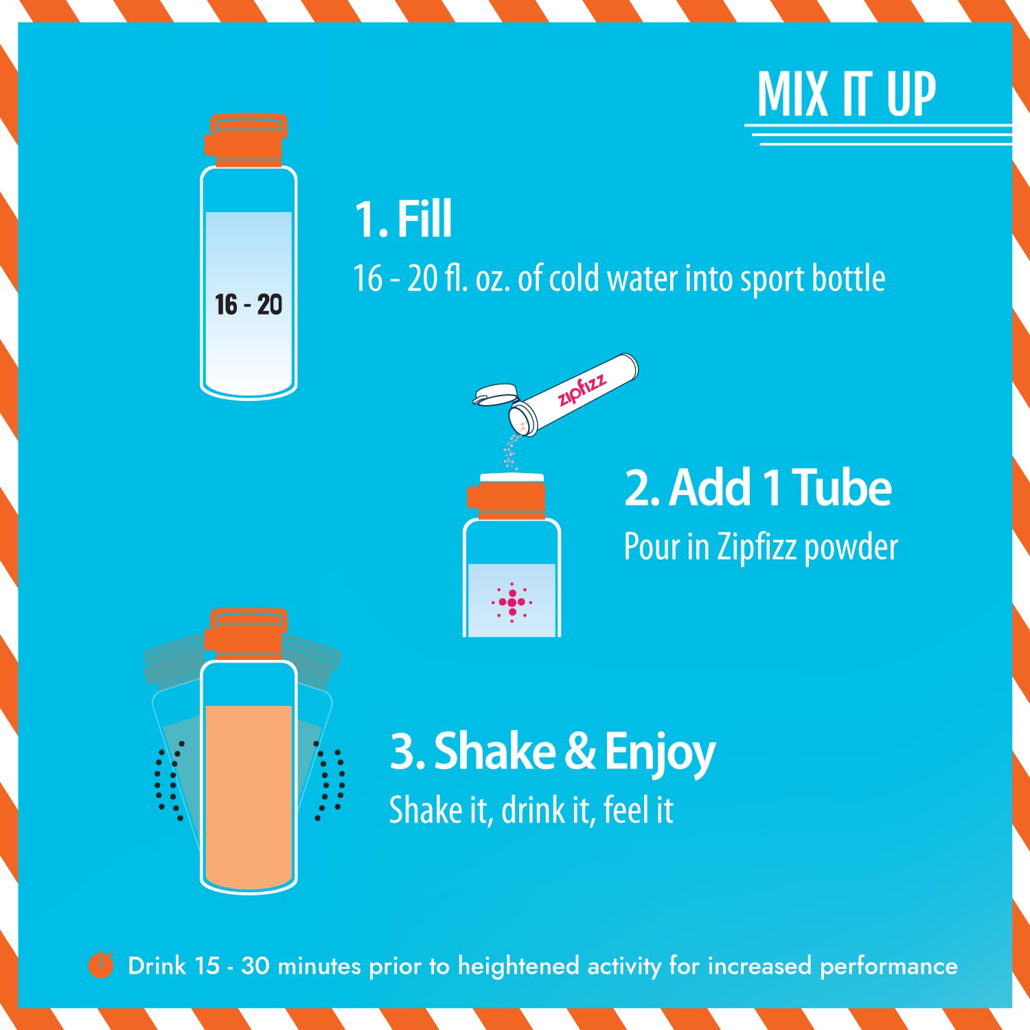 Zipfizz Energy Drink Mix, Electrolyte Hydration Powder with B12 and Multi Vitamin, Orange Cream (20 Pack)