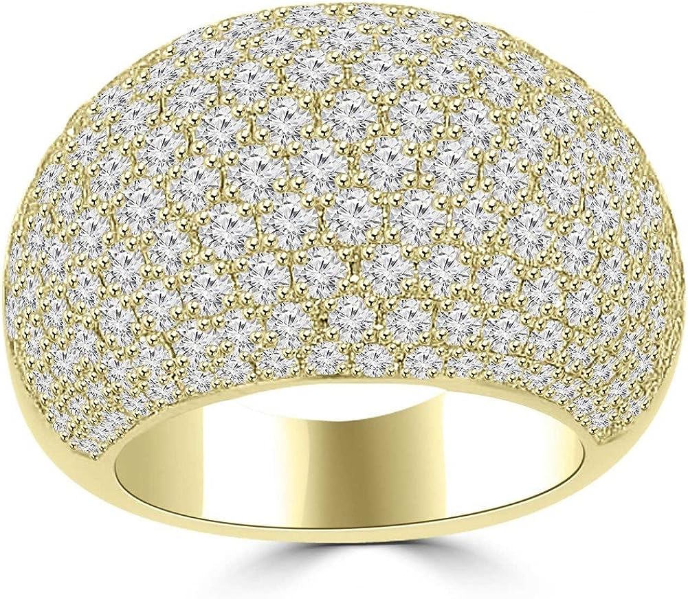 Madina Jewelry 5.25 ct Ladies Round Cut Diamond Anniversary Ring in 14 kt Yellow Gold