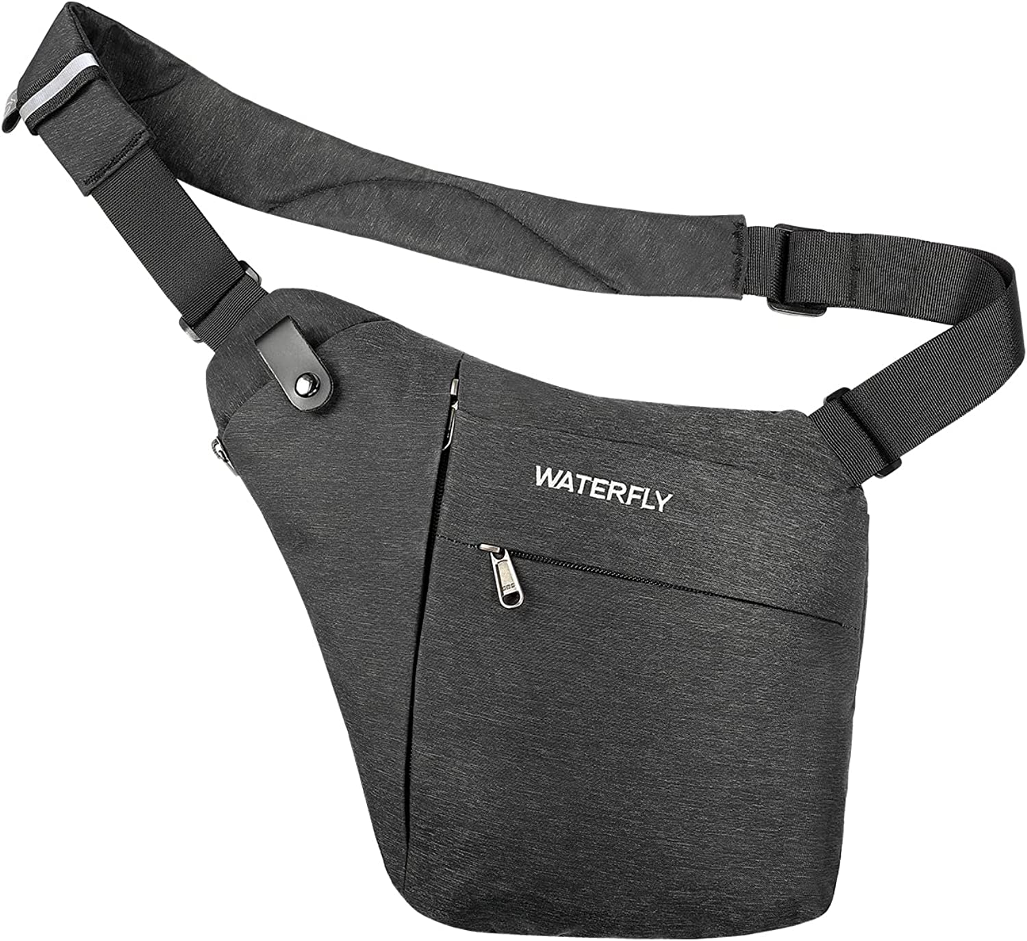 WATERFLY Sling Crossbody Chest Bag: Slim Anti-Theft Cross Body Bag Over Shoulder Backpack Stealth Side Pack Man Woman