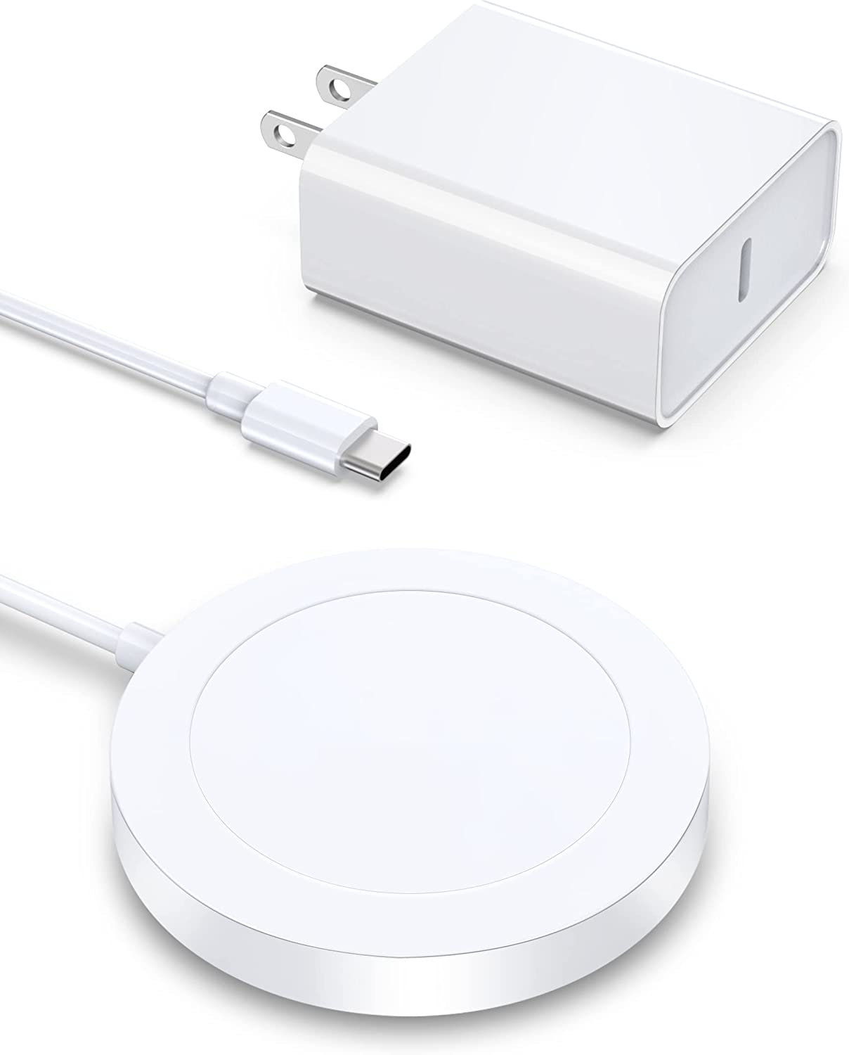 Magnetic Wireless Charger - Magnet Charging Pad Compatible with iPhone 14/14 pro/14 plus/14 pro max/ 13/13 pro/13 pro max/12 pro max - Mag-Safe Charger for AirPods 3/2/Pro with USB-C 20W PD Adapter
