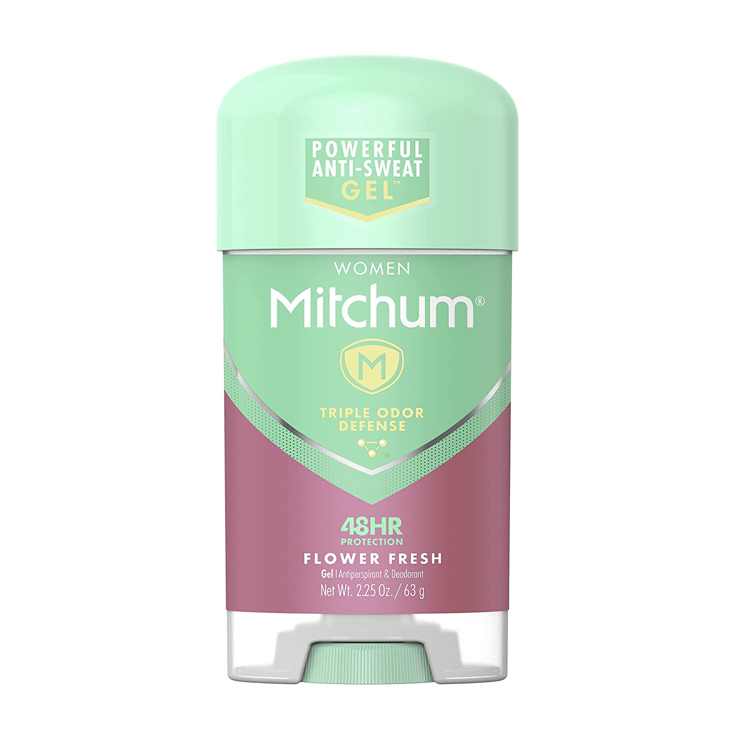 Women's Deodorant by Mitchum, Antiperspirant Stick, Triple Odor Defense Gel, 48 Hr Protection, Flower Fresh, 2.25 Oz (Pack of 1)