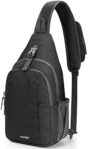 G4Free Sling Bag RFID Blocking Sling Backpack Crossbody Chest Bag Daypack for Hiking Travel(Black)