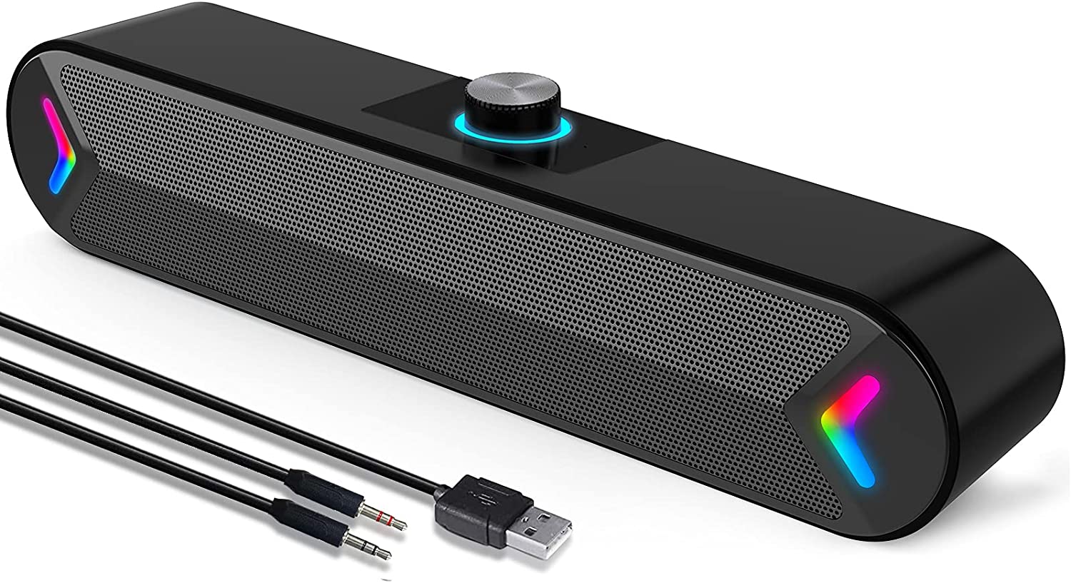 LENRUE Computer Speakers,Wired USB-Powered PC Speakers with 10W Stereo Sound,Sound-bar Speakers for PC Desktop Computer