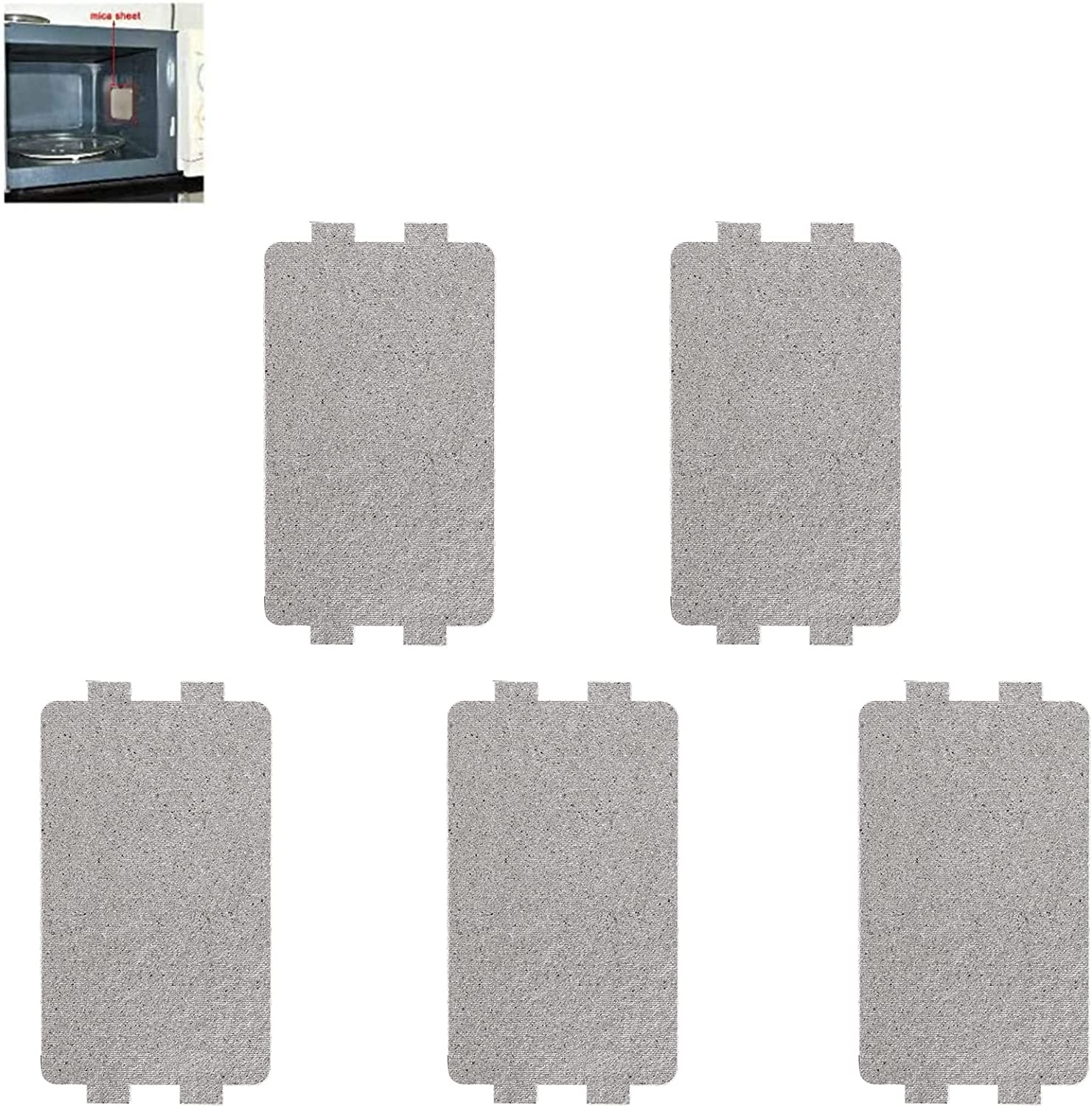 5 PCS Waveguide Cover, Universal Microwave Oven Mica Plate Sheet, 117mm X 64mm, Replacement Accessory for Home Kitchen Office