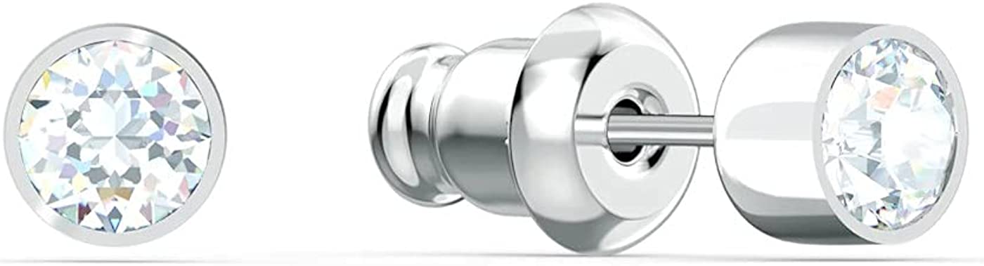 Swarovski Tennis Bracelet and Earring Jewelry Collection, Rhodium Finish, Clear Crystals