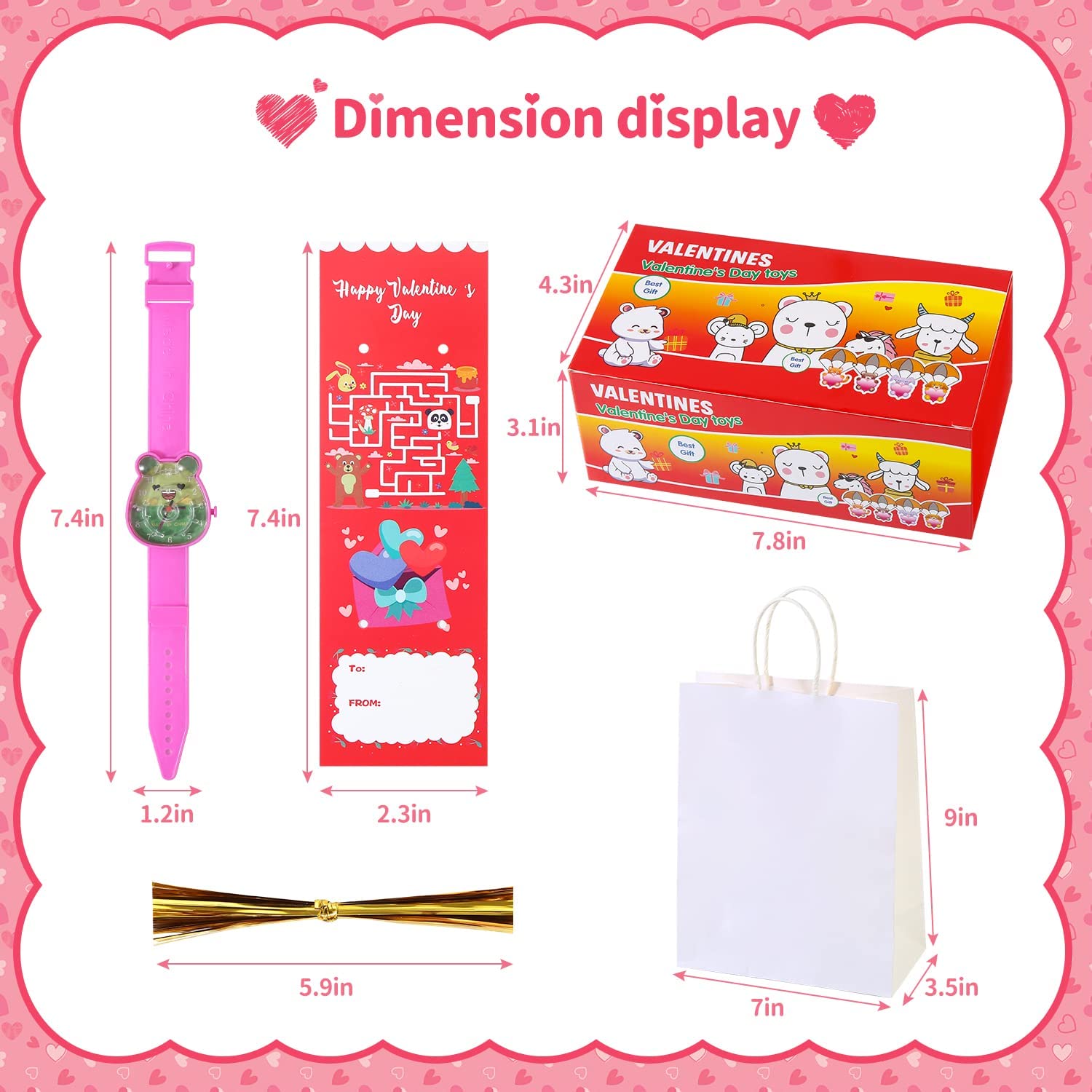 Valentines Day Gifts for Kids, 28Pack Maze Bracelets Pack With Valentines Cards for Kids Classroom Exchange Gift Valentines Day Party Favors Bulk Goodie Bag Fillers for Kids 3-8 Classroom Prizes