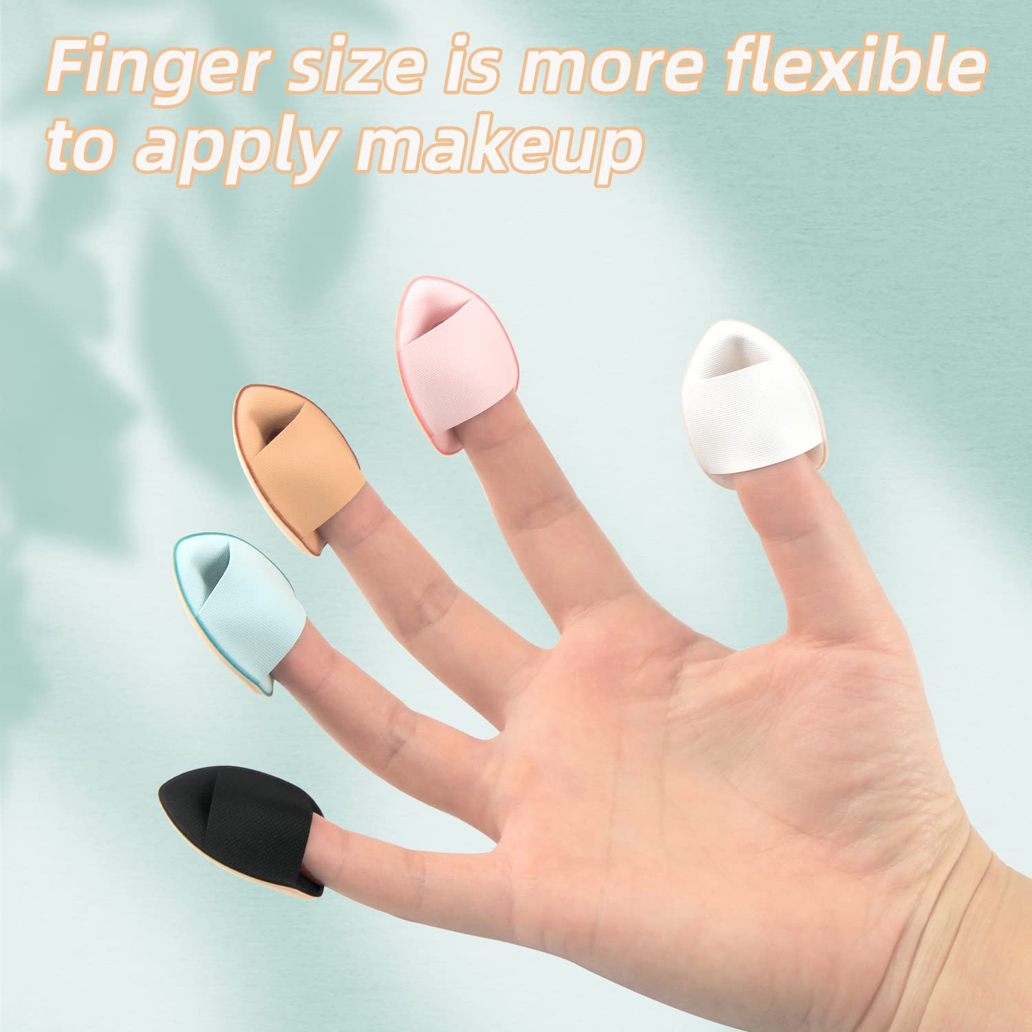 bAnpinSH Finger Puff, 12 Pcs Mini Makeup Puff, ,Suitable For Foundation, Concealer, Eye Shadow,Beauty Makeup Tools (5 Color 1 Set)