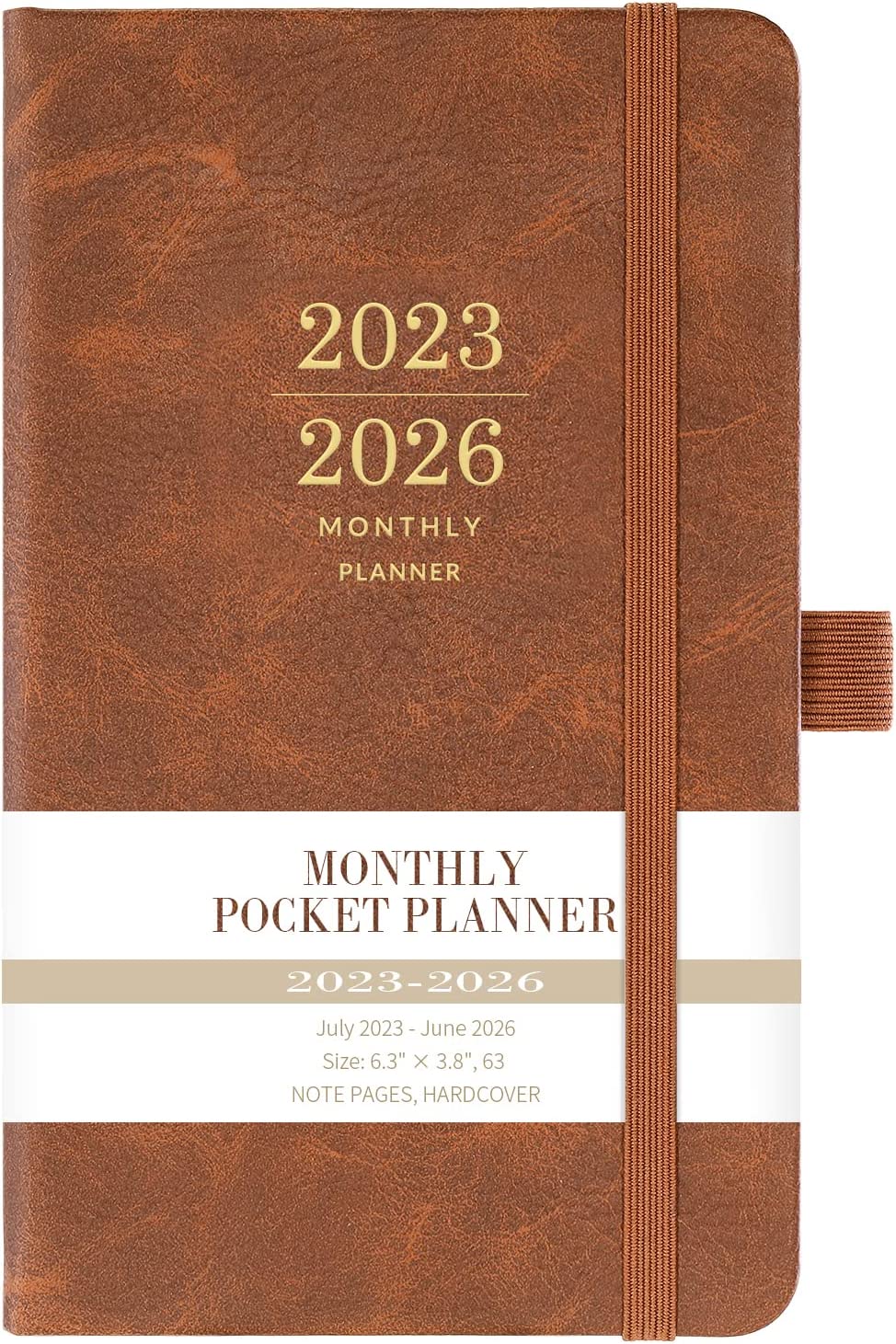 2023-2026 Monthly Pocket Planner/Calendar - 3 Year Pocket Monthly Calendar, Jul 2023 - Jun 2026, 6.3" × 3.8", 36-Month Planner with Pen Hold, Elastic Closure, 2 Bookmarks, Inner Pocket, Thick Paper, B