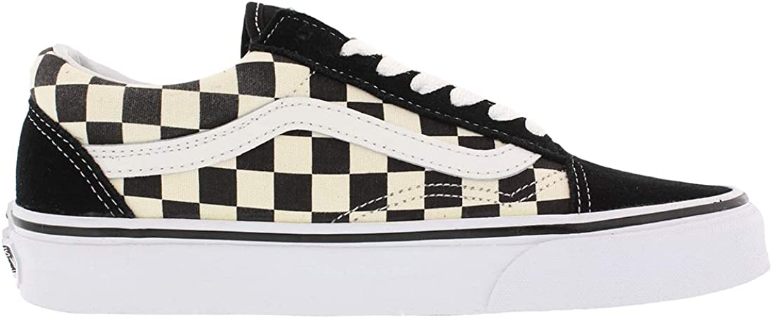 Vans Unisex Old Skool Classic Skate Shoes， (Primary Checkered) Black/White