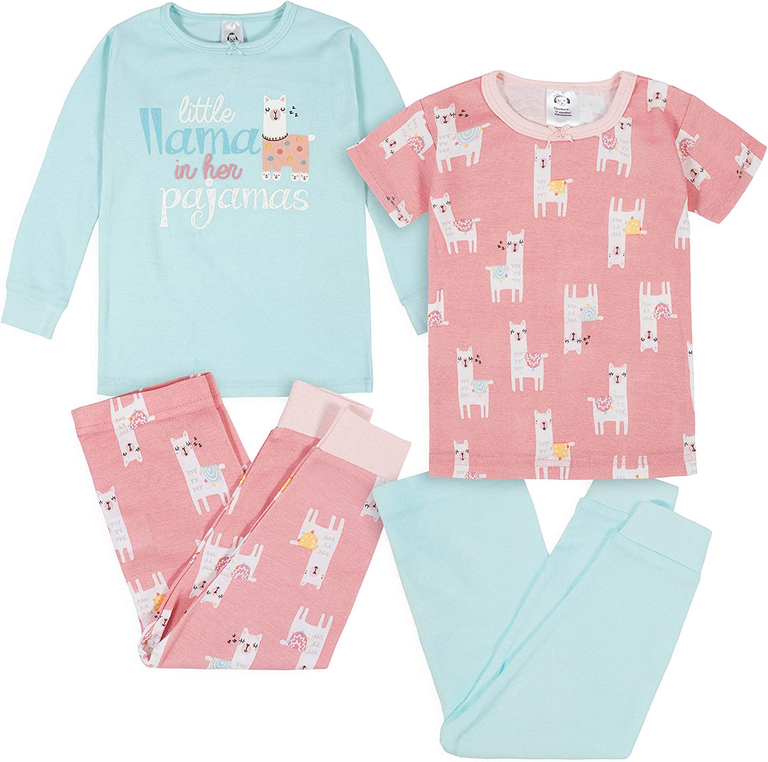 Gerber Baby Girls Toddler Snug Fit 4-Piece Pajama Set