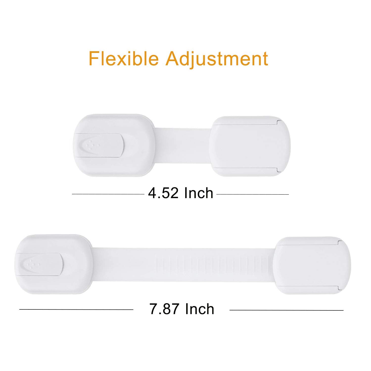 12 Pack Baby Proofing Cabinet Strap Locks - Vkania Kids Proof Kit - Child Safety Drawer Cupboard Oven Refrigerator Adhesive Locks - Adjustable Toilets Seat Fridge Latches - No Drilling