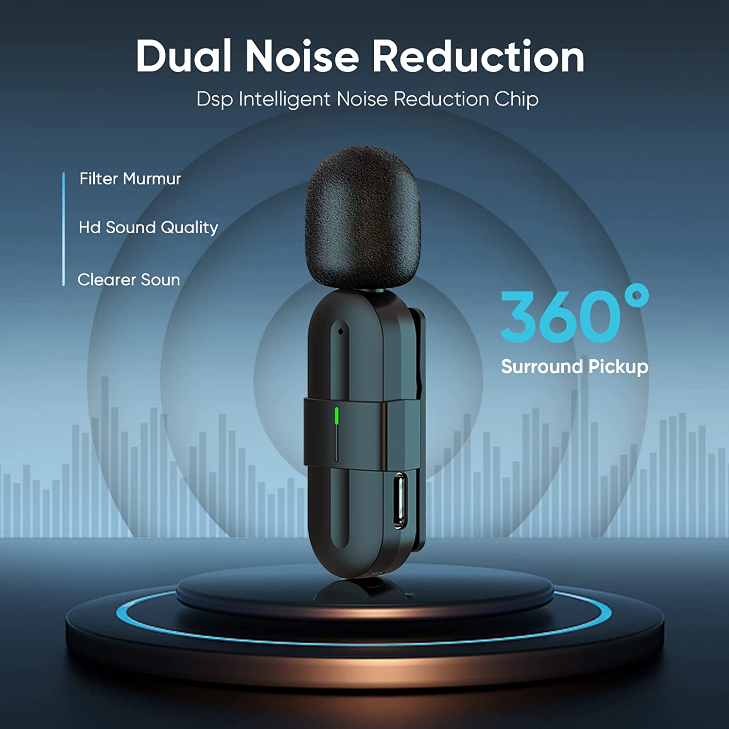 Wireless Lavalier Microphone for iPhone/iphad 2 Pack Professional Portable Lapel Mic for YouTube/Video/TikTok/Podcast/Facebook/Interview/vlog Double Noise Reduction Filter Noise Remote Reception