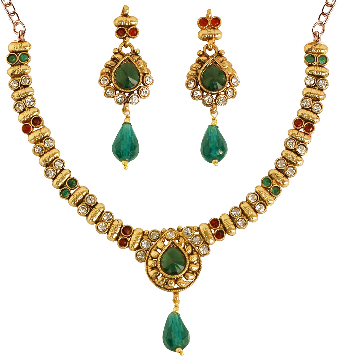 Touchstone Indian Bollywood Handcrafted Traditional Royal Mughal Kundan Polki Meenakari Enamel Colorful Wedding Designer Jewelry Long Necklace Set in Gold or Silver Tone for Women.