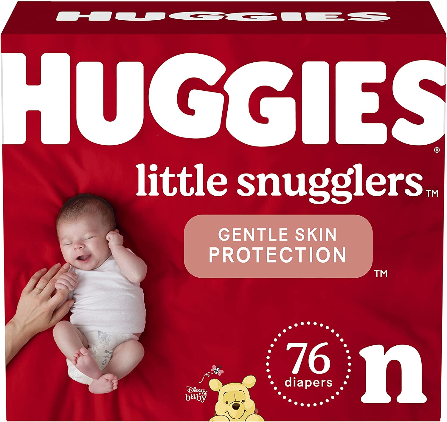 Baby Diapers Size Newborn (up to 10 lbs), 76ct, Huggies Little Snugglers