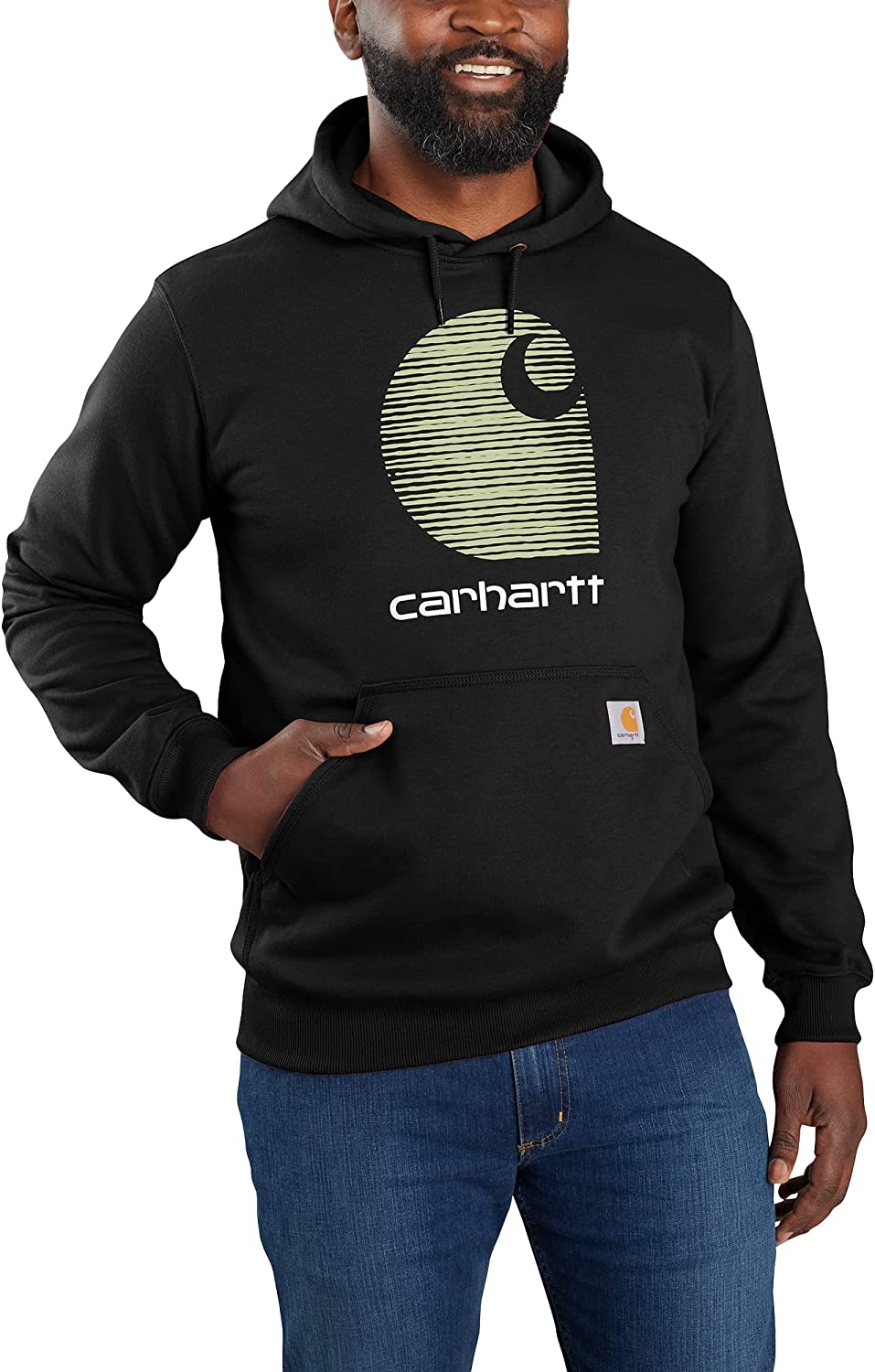 Carhartt Men's Rain Defender Loose Fit Midweight C Logo Graphic Sweatshirt
