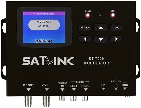 SatLink ST-7000 HDMI to RF Digital Modulator/Encoder Delivers 1080p HDMI Video to TVs as HD ATSC or QAM (J.83B) Channel via Coax Network