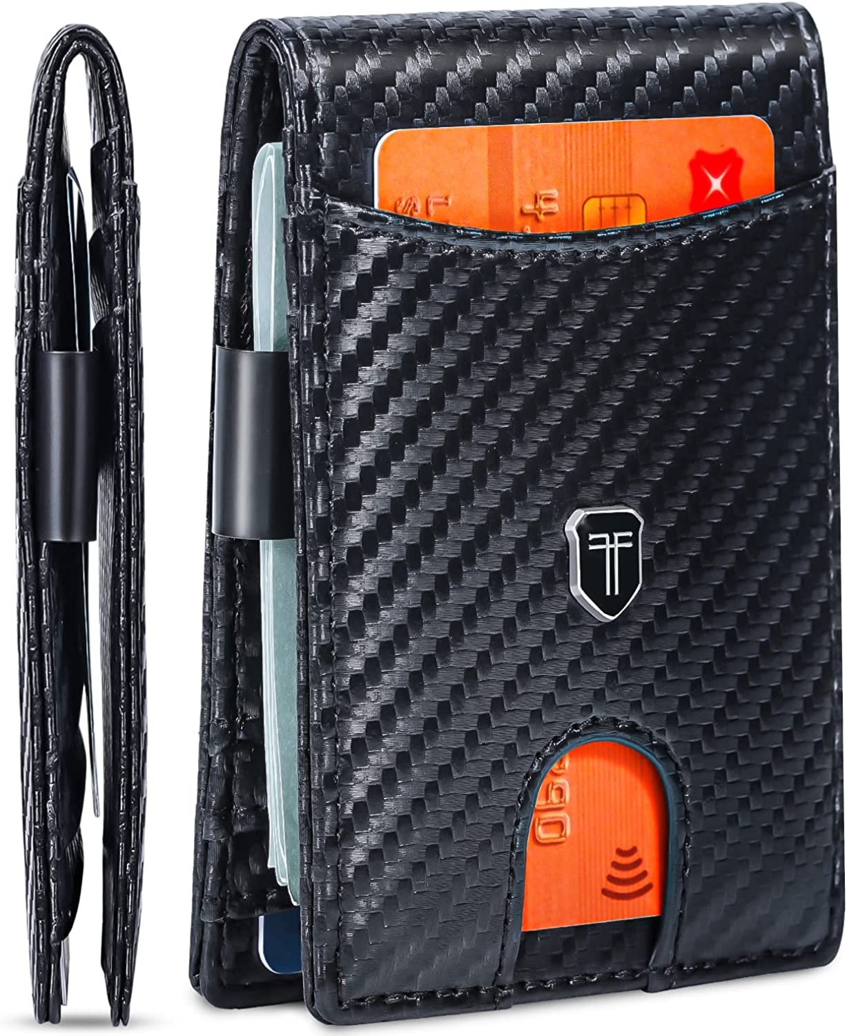 Toughergun Slim Wallet for Men Wallet with Money Clip RFID Wallet with ID Window Quick Card Front Pocket