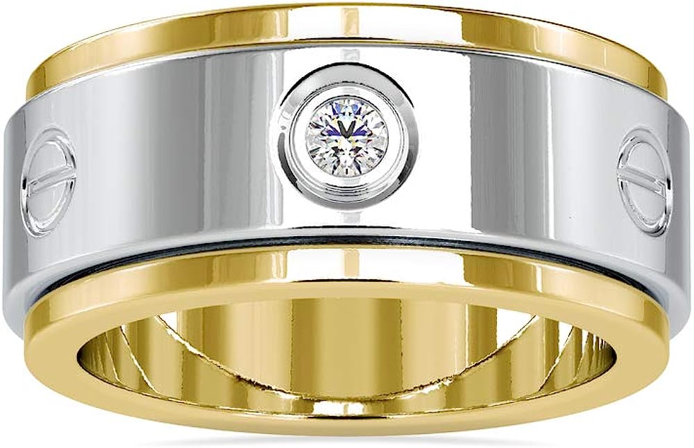 VVS Diamond Wedding Band Ring with Antique Design Round Natural Diamond in 14K White/Yellow/Rose Gold Eternity Ring for Women | Natural Diamond Wedding Ring for Her | Bridal Ring (0.1 Ct, IJ-SI)