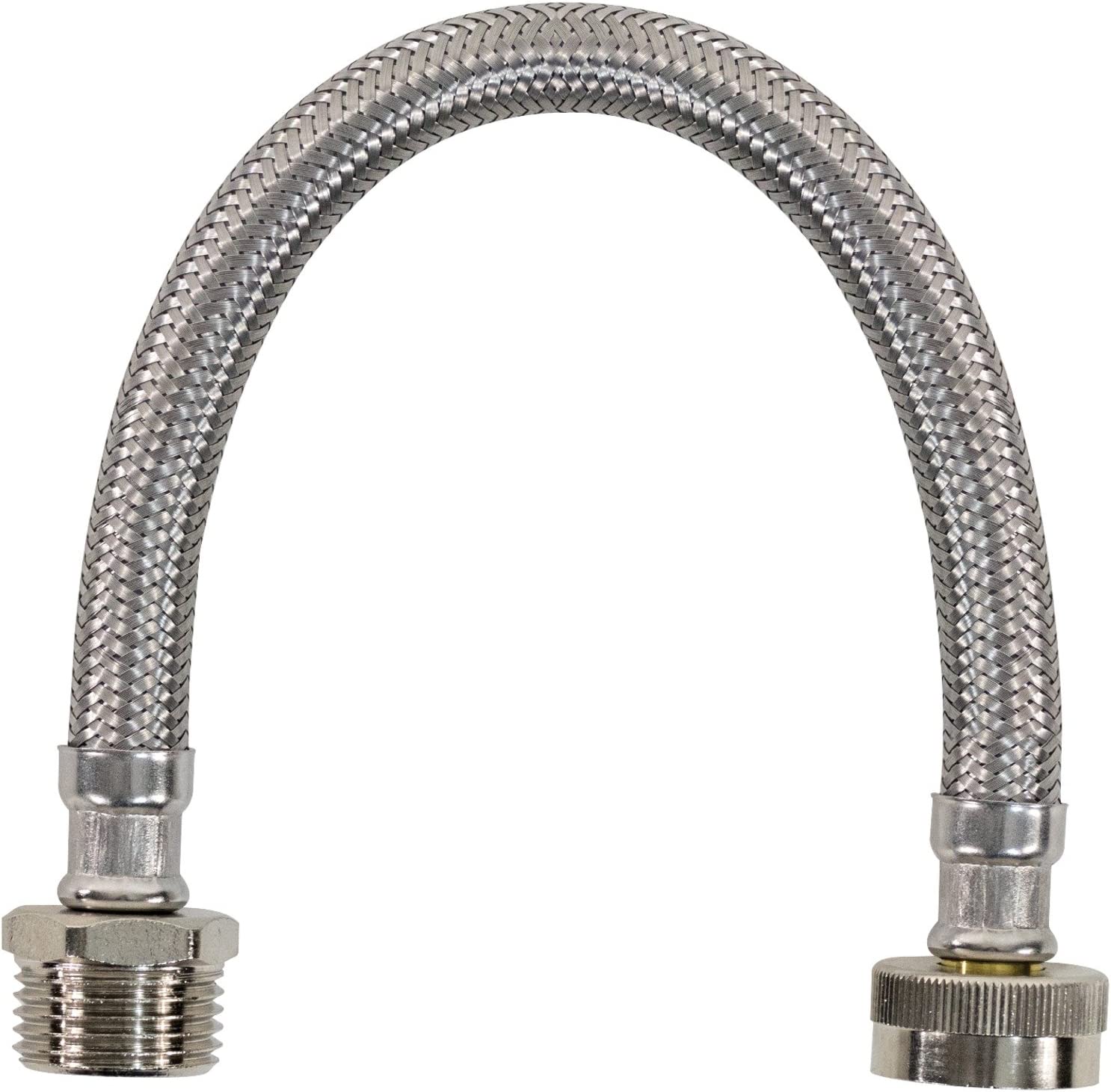 Certified Appliance Accessories WI12SSFM Braided Stainless Steel Water-Inlet Hose, 1ft