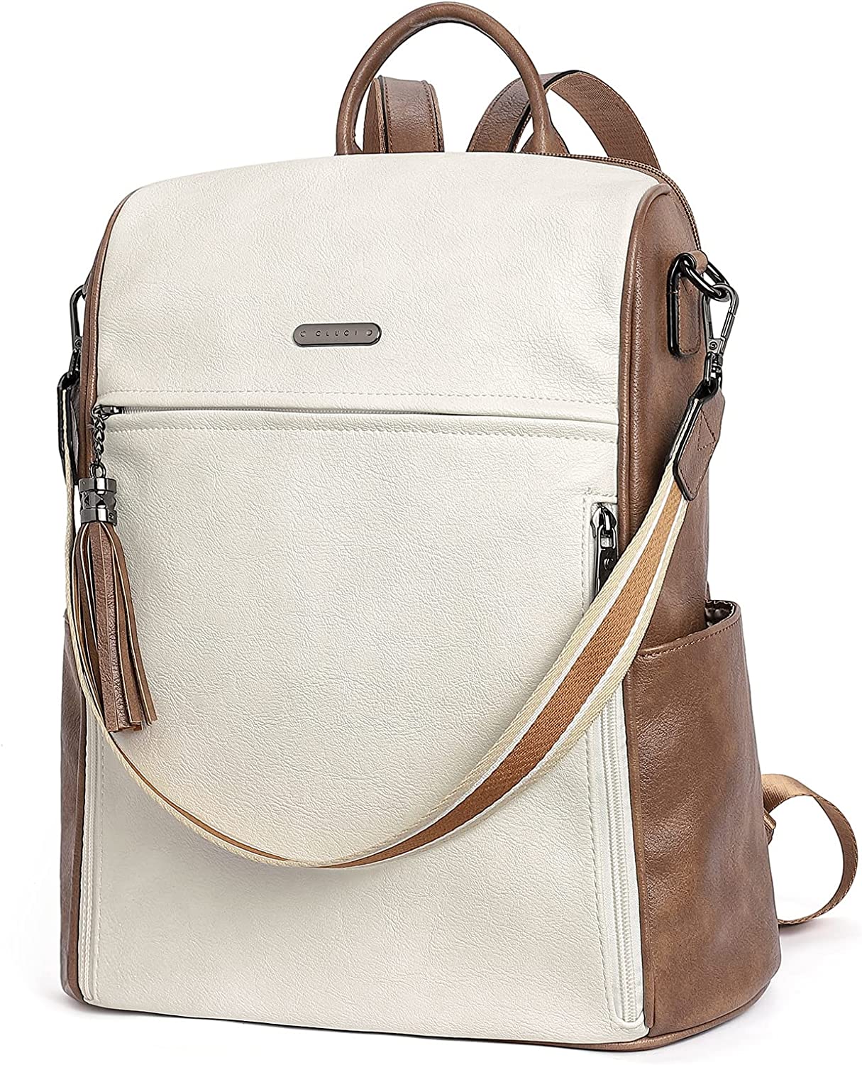 CLUCI Leather Backpack Purse for Women Designer Ladies Large Travel Convertible Shoulder Bag