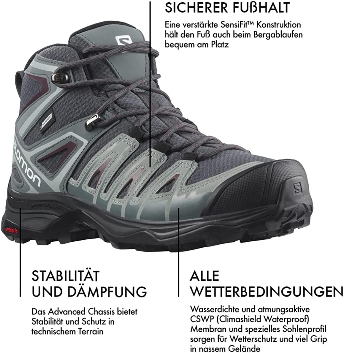 Salomon Women's X Ultra Pioneer Mid Climasalomon Waterproof Boots Trail Running, Hiking Shoes for Women