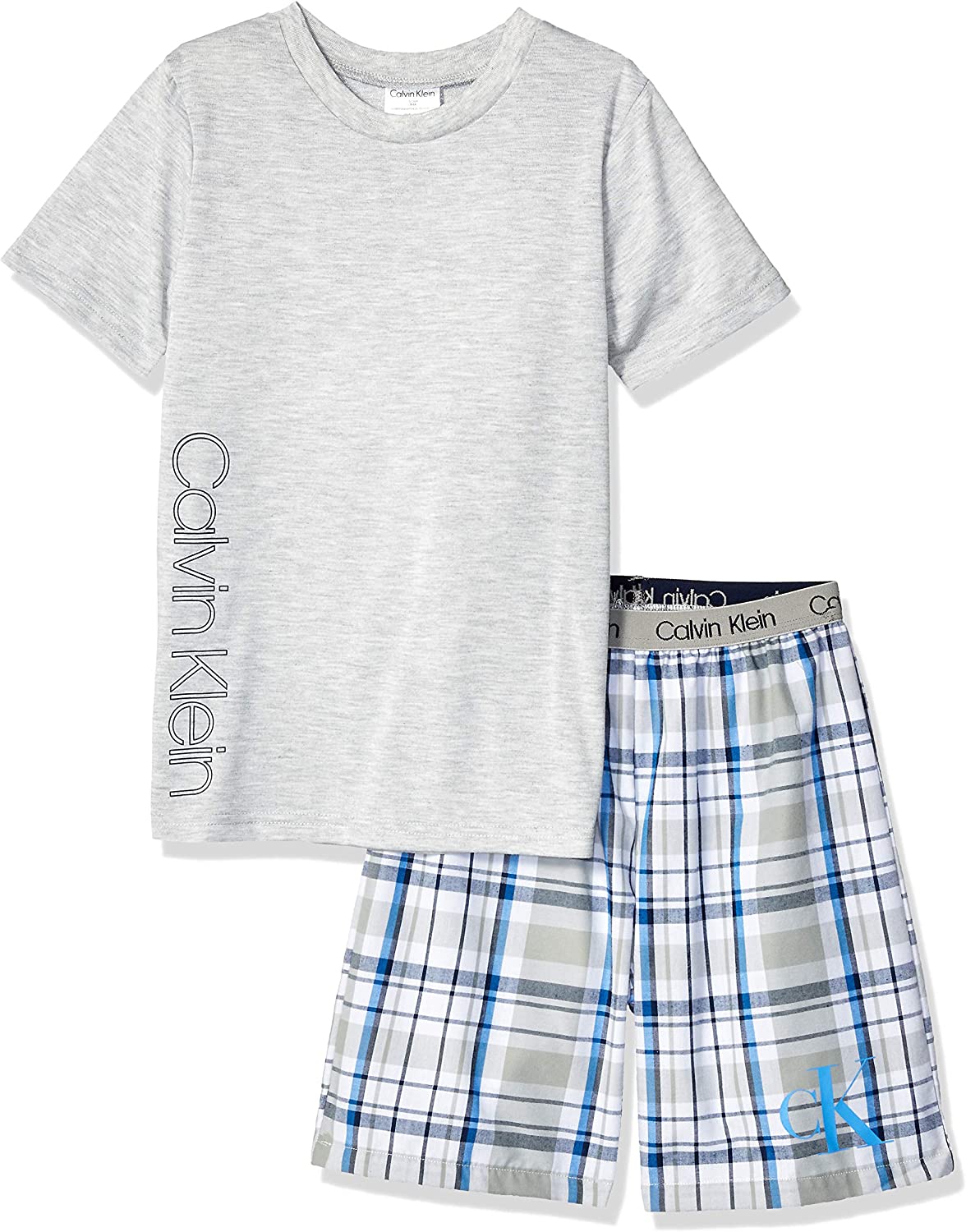 Calvin Klein Boys' 2 Piece Sleepwear Top and Bottom Pajama Set Pj